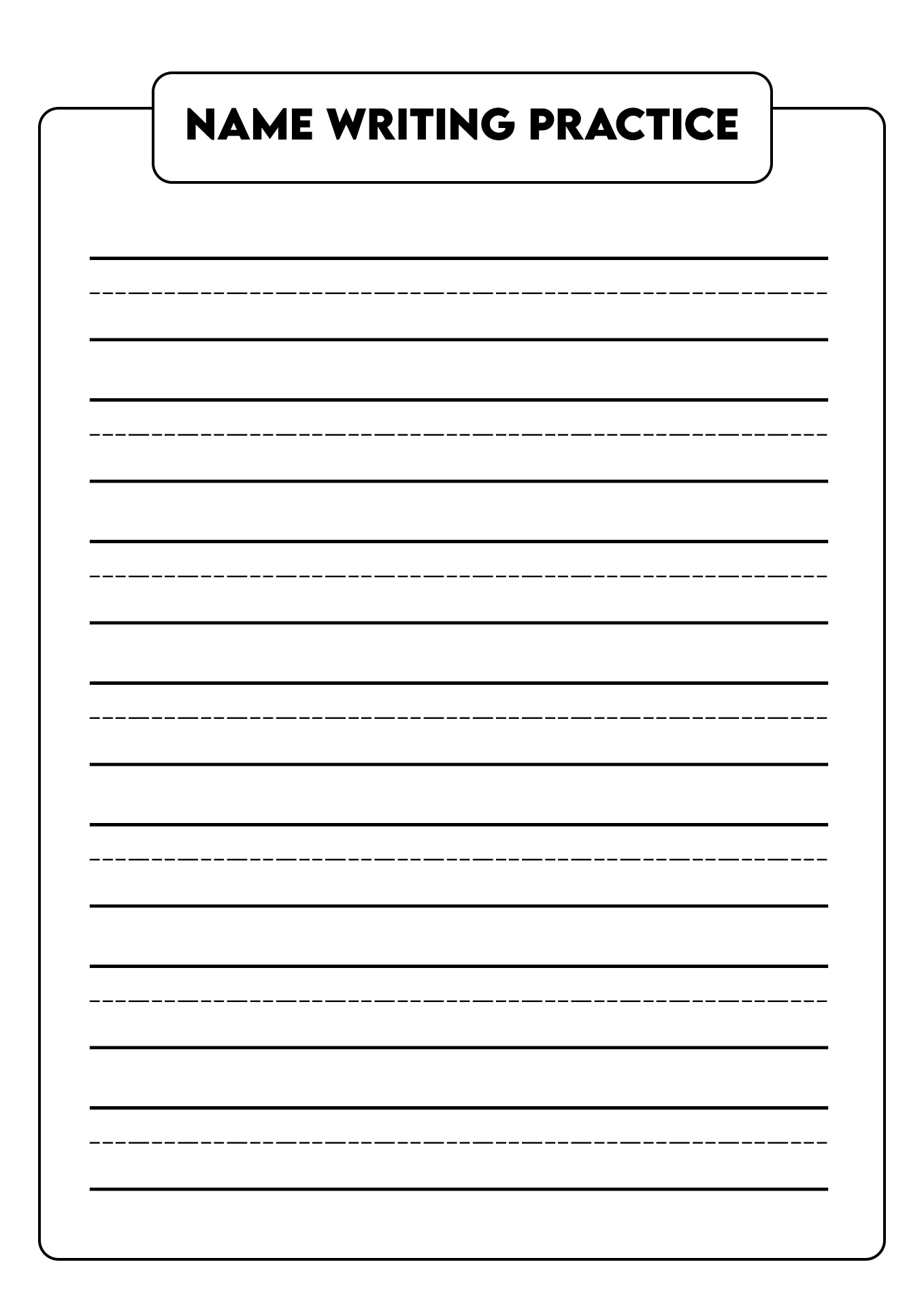 13 Worksheets Practice Writing Their Names - Free Pdf At with Free Printable Practice Name Writing Sheets