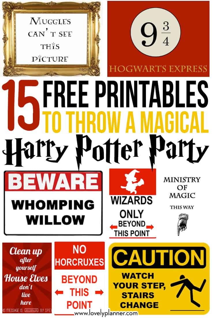 15 Free Harry Potter Party Printables - Part 1 - Lovely Planner with regard to Free Printable Harry Potter Posters