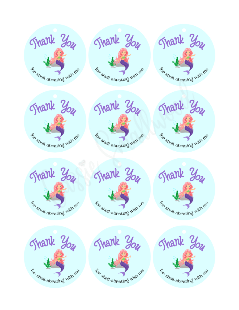 15 Insanely Cute Thank You Tags (Free Printable) - Cassie Smallwood with Free Printable Mermaid Thank You Cards