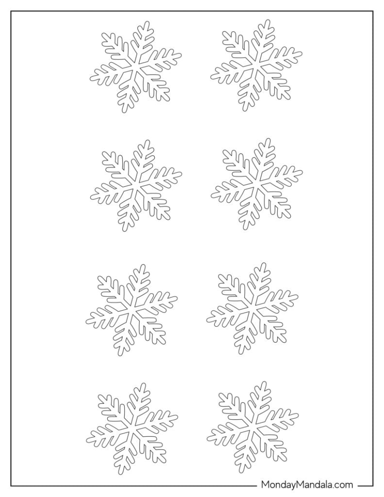 150 Paper Snowflake Templates (Free Pdf Printables) inside Free Printable Snowflakes