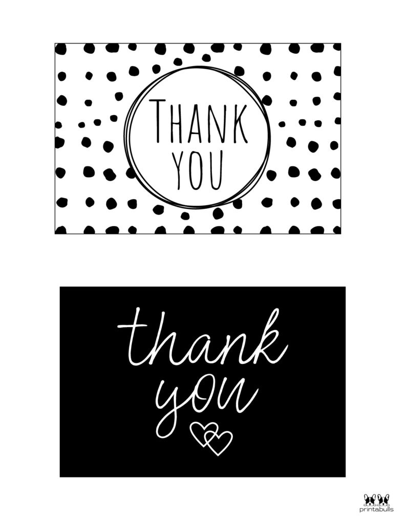 150+ Printable Thank You Cards - Free | Printabulls inside Free Printable Thank You Cards Black And White