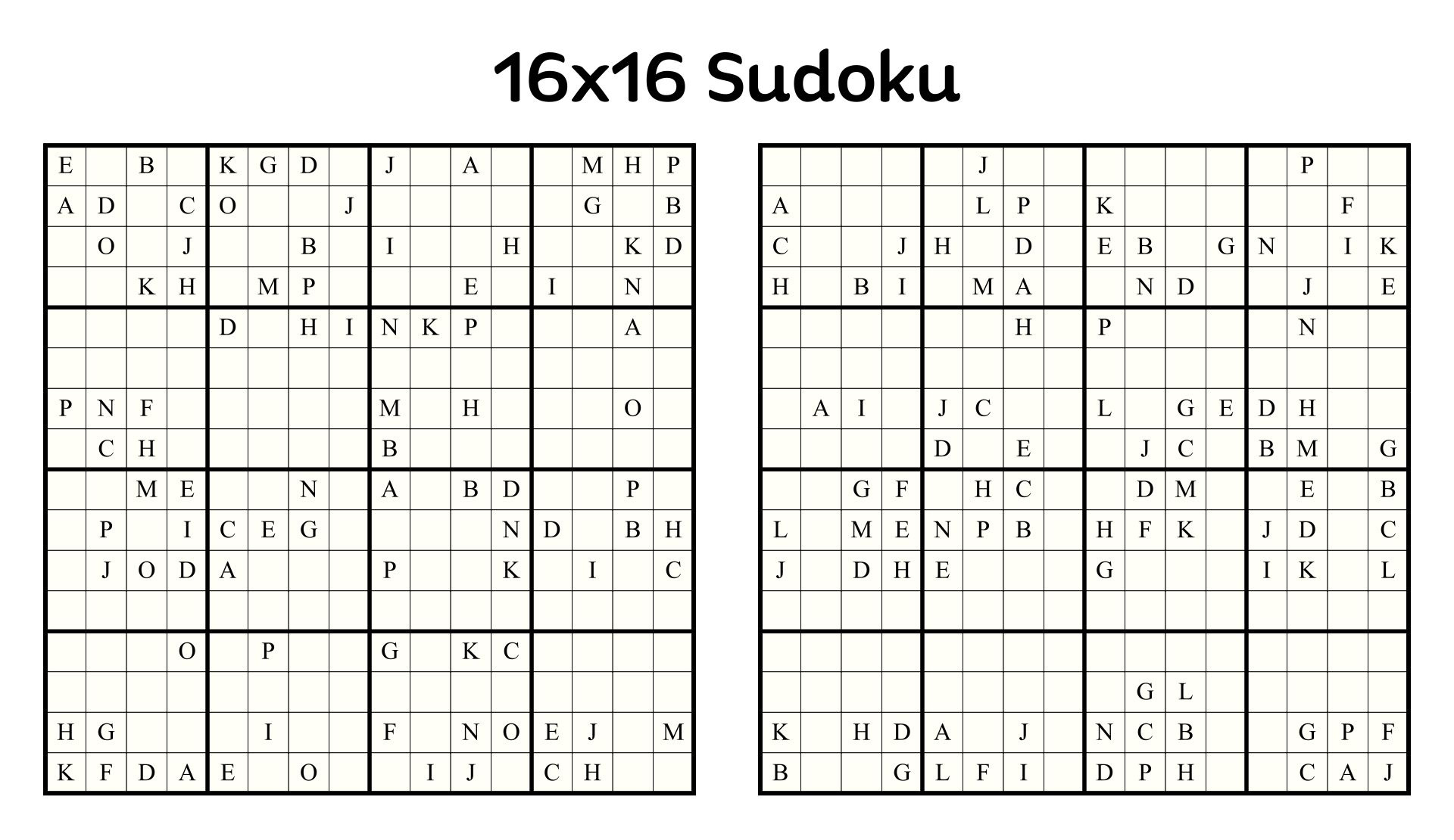 16 Sudoku - 10 Free Pdf Printables | Printablee - Worksheets Library in Sudoku 16X16 Printable Free