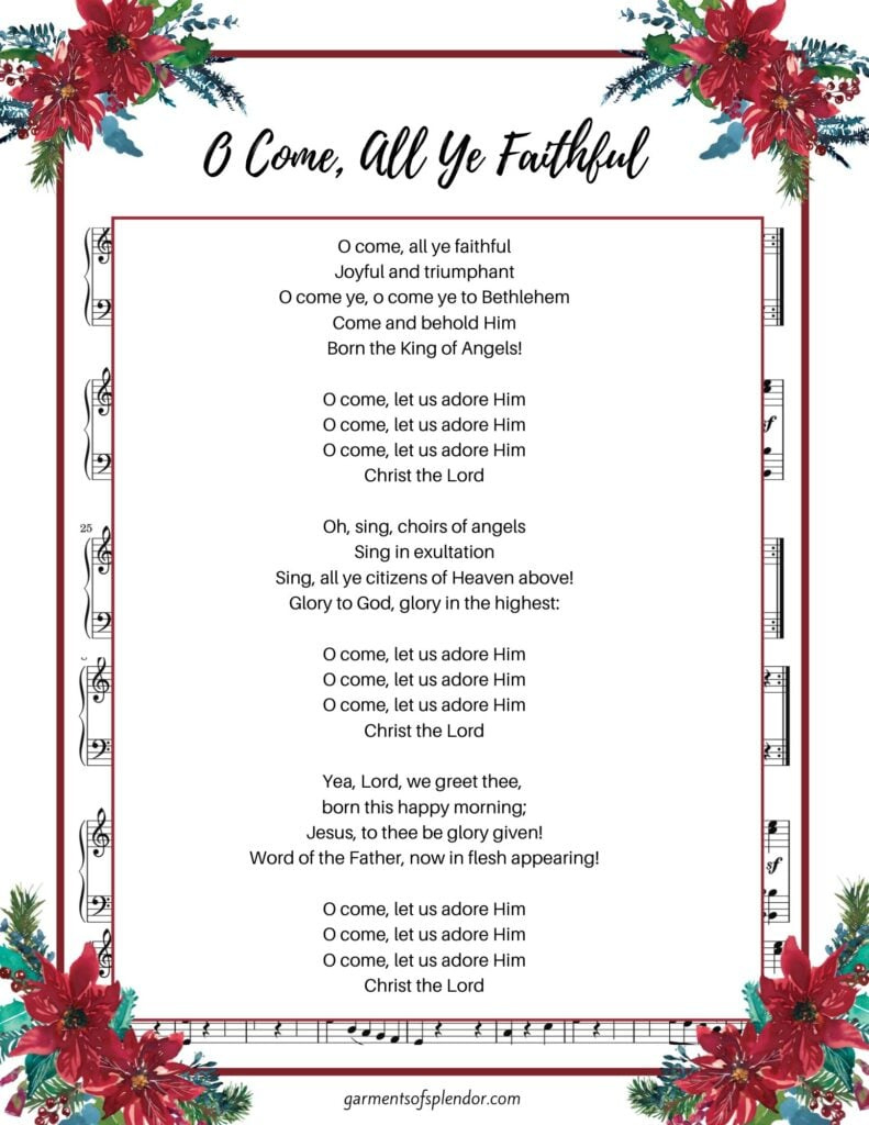 17 Beautiful Christmas Hymns To Uplift Your Soul (With Free in Free Printable Lyrics To Christian Songs
