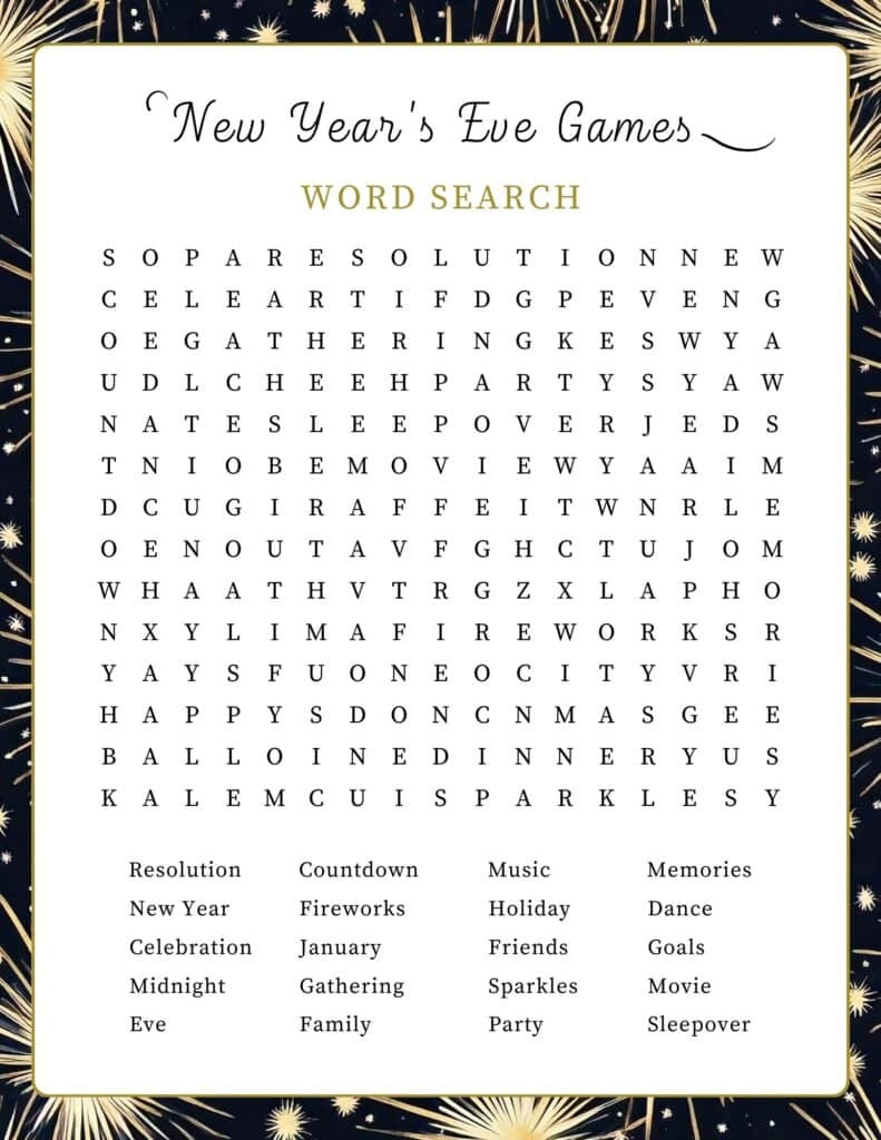 18 Free Printable Adults New Year&amp;#039;S Eve Party Games &amp;amp; Activities with Free Printable Activities For Adults