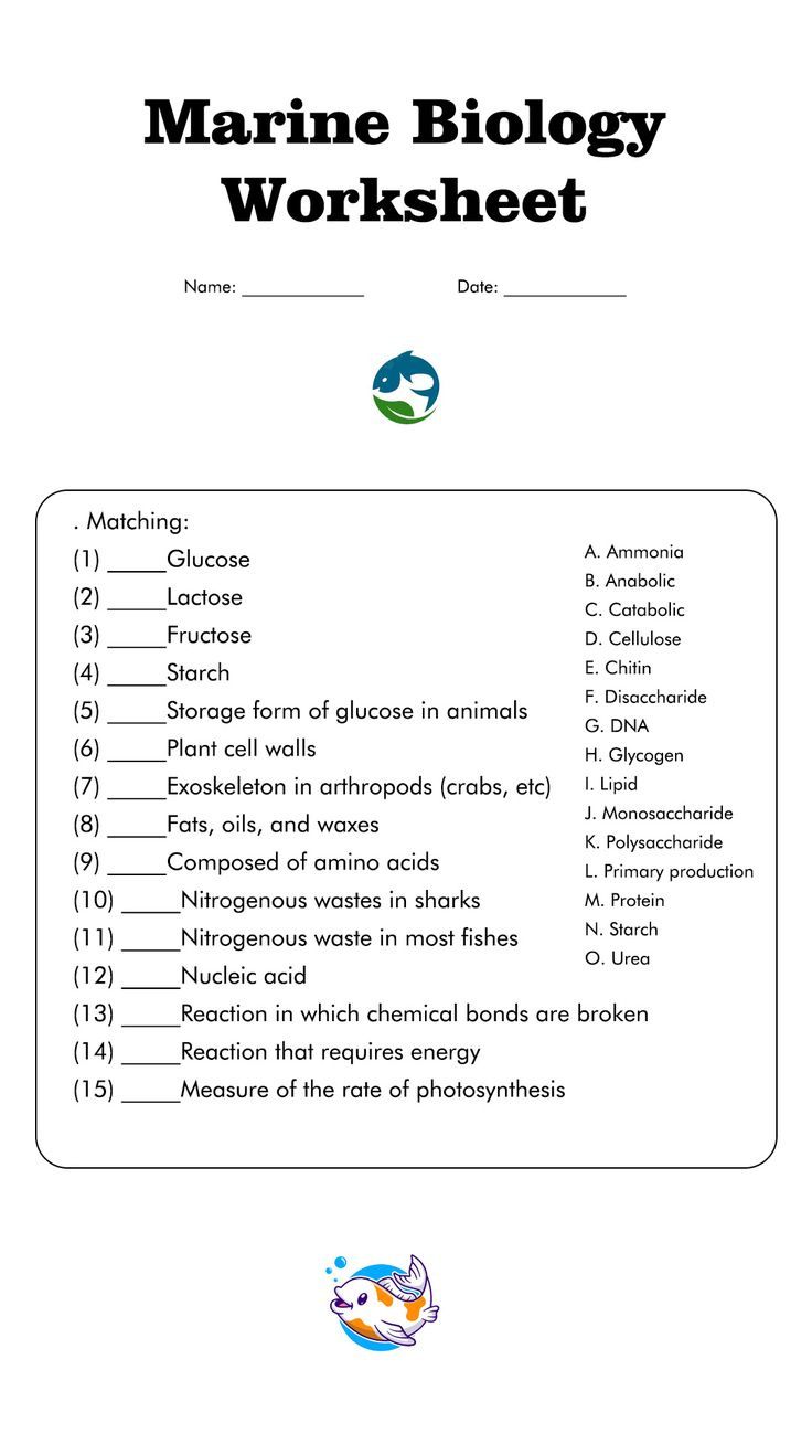 19 Free Printable Biology Worksheets with regard to Free Printable Biology Worksheets For High School