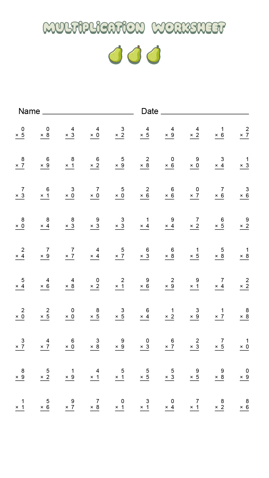 19 Timed Multiplication Worksheets - Free Pdf At Worksheeto with Free Printable Multiplication Timed Tests
