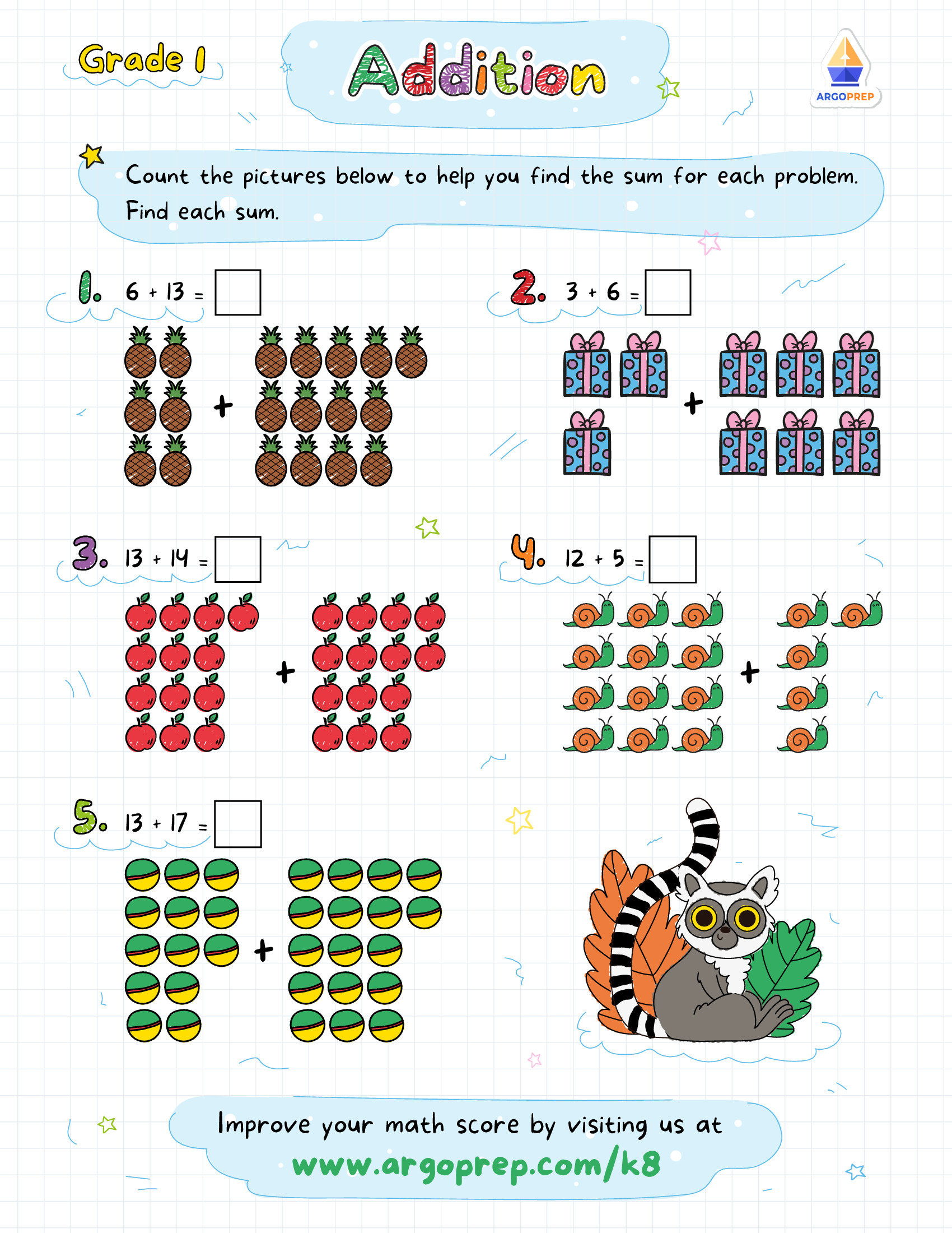 1St Grade Math Worksheets For Free - Argoprep with regard to Free Printable First Grade Math Worksheets