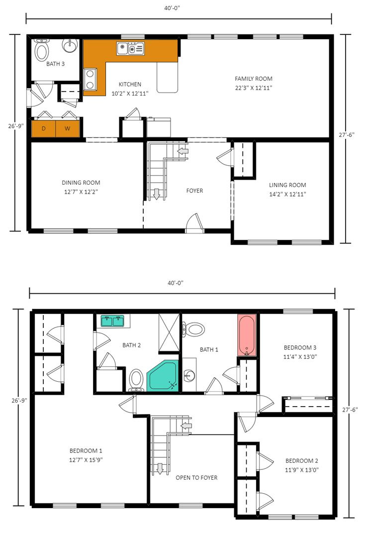 2 Floor House Plan | Edrawmax Free Editbale Printable with Free Printable Small House Plans