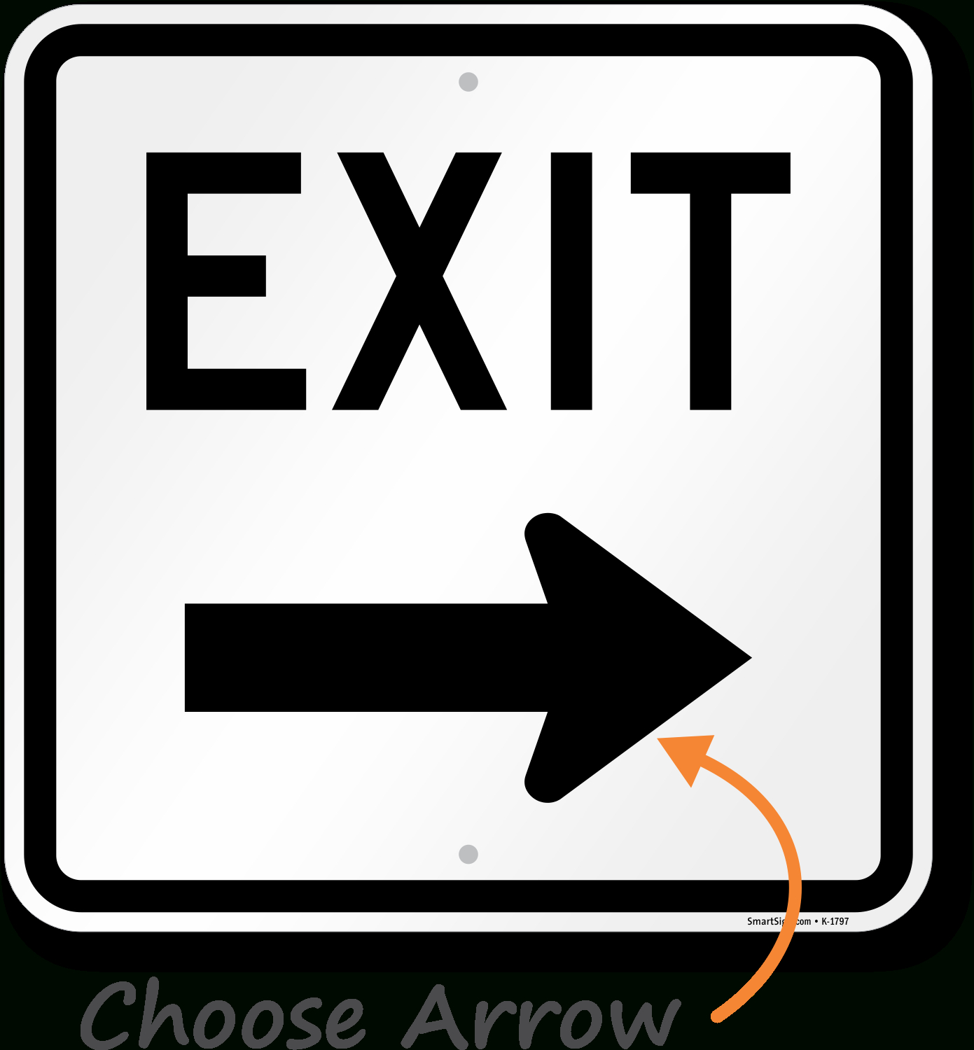 2 Pack Metal Exit Signs With Right Arrow, 10X7 Inches Rust Free with Free Printable Exit Signs With Arrow