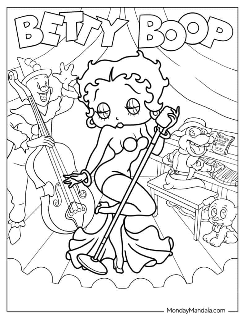 20 Betty Boop Coloring Pages (Free Pdf Printables) for Free Printable Betty Boop