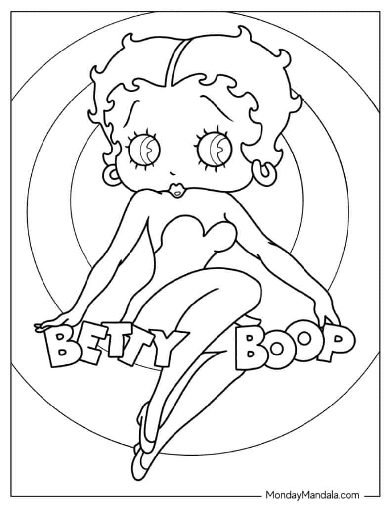 20 Betty Boop Coloring Pages (Free Pdf Printables) in Free Printable Betty Boop