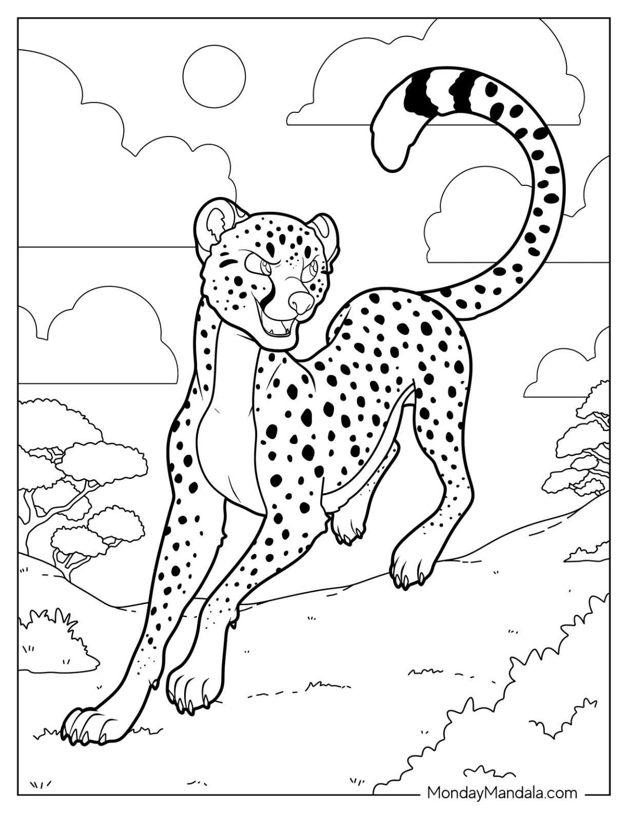 20 Cheetah Coloring Pages (Free Pdf Printables) inside Free Printable Cheetah Pictures
