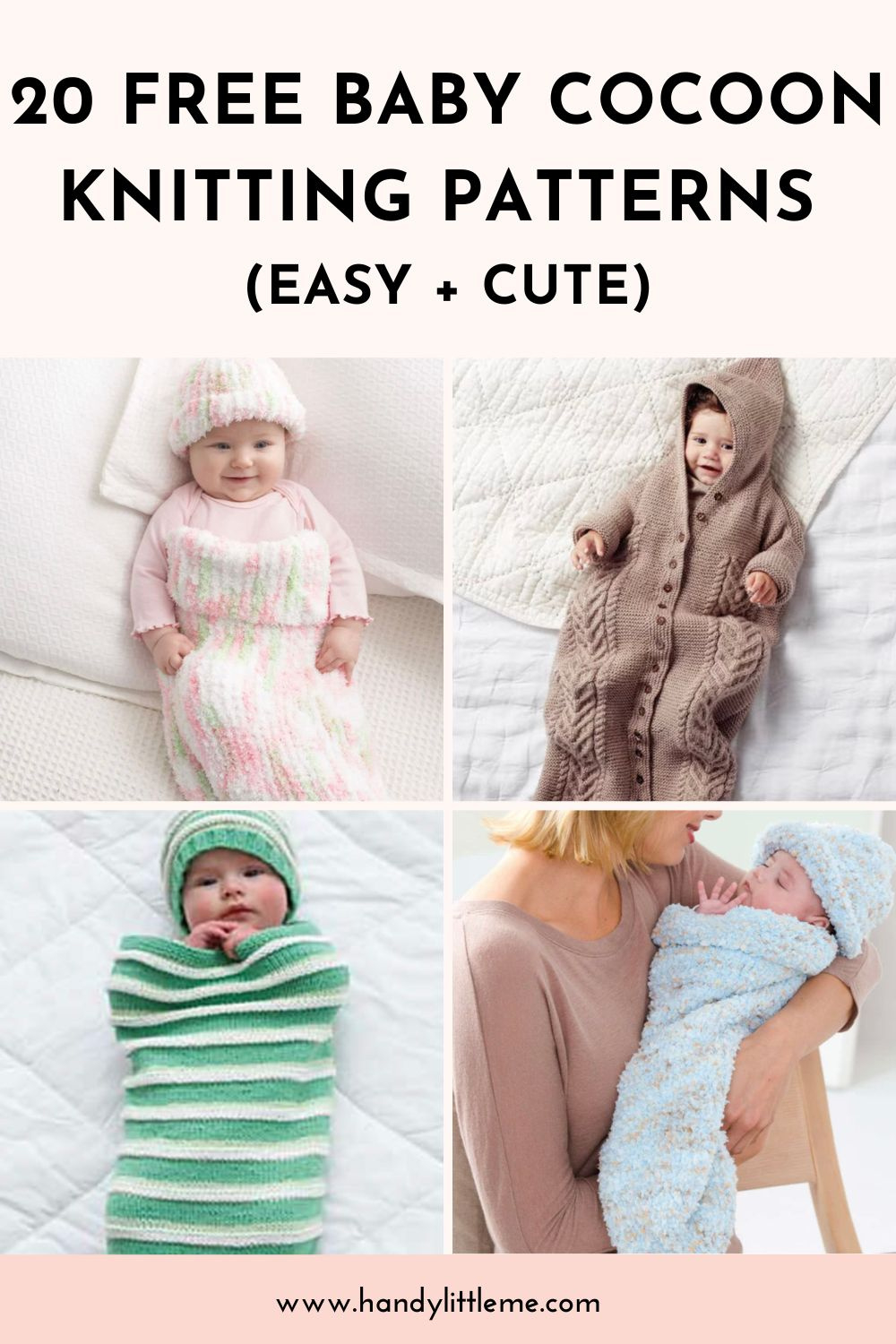 20 Free Baby Cocoon Knitting Patterns (Easy + Cute) - Handy Little Me for Free Printable Crochet Patterns For Baby Cocoons
