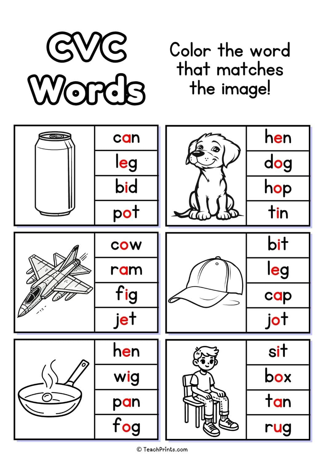 20 Free Cvc Words Worksheets - Teach Prints pertaining to Free Printable Cvc Worksheets