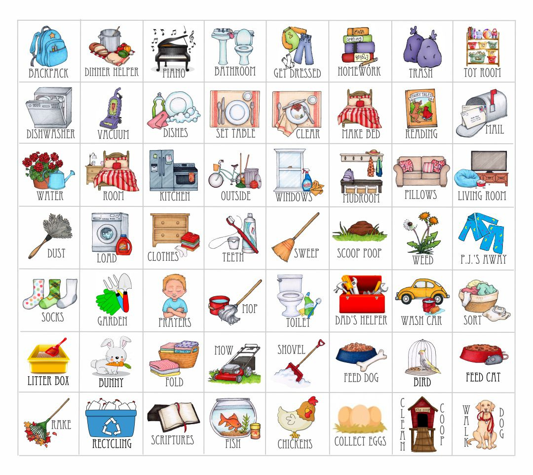 20+ Free Printable Chore Clip Art (Download Pdf Templates within Chore Stickers Free Printable