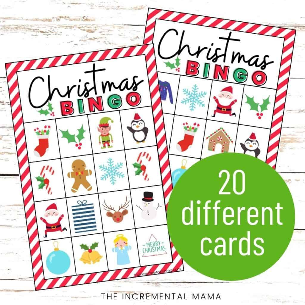 20 Free Printable Christmas Bingo Cards - The Incremental Mama with Free Printable Christmas Bingo Cards