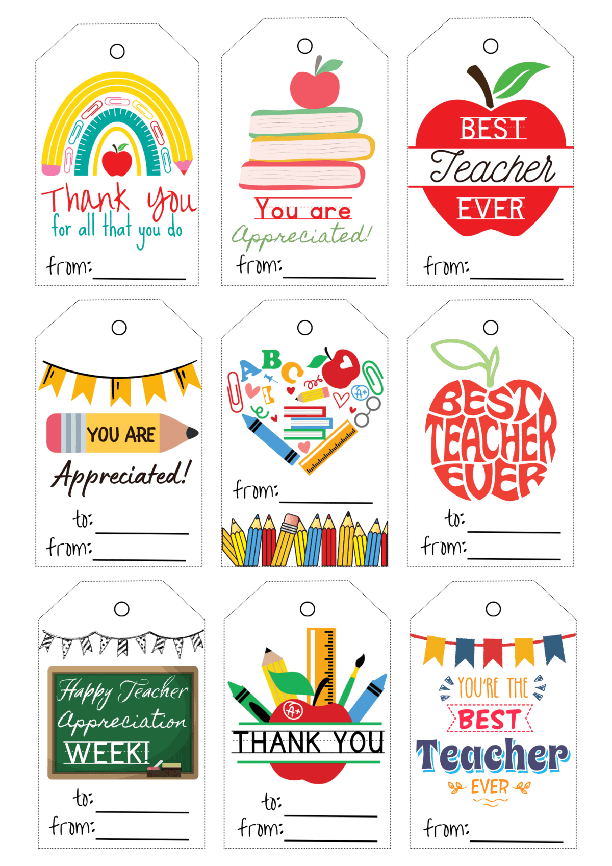 20 Free Printable Teacher Appreciation Tags - Worksheets Library inside Free Printable Tags For Teacher Appreciation