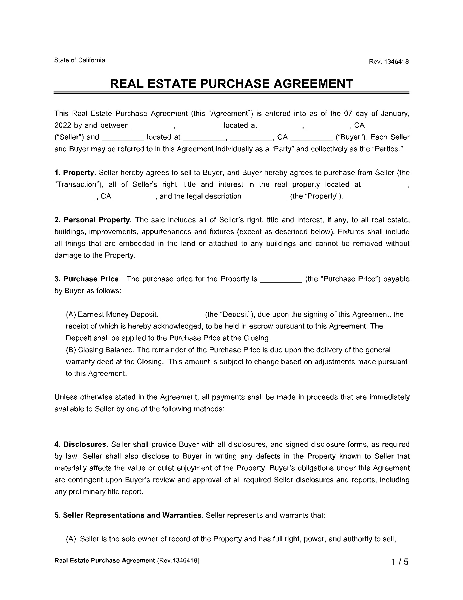 20+ Free Real Estate Purchase Agreement Templates | Cocosign regarding Free Printable Real Estate Purchase Agreement