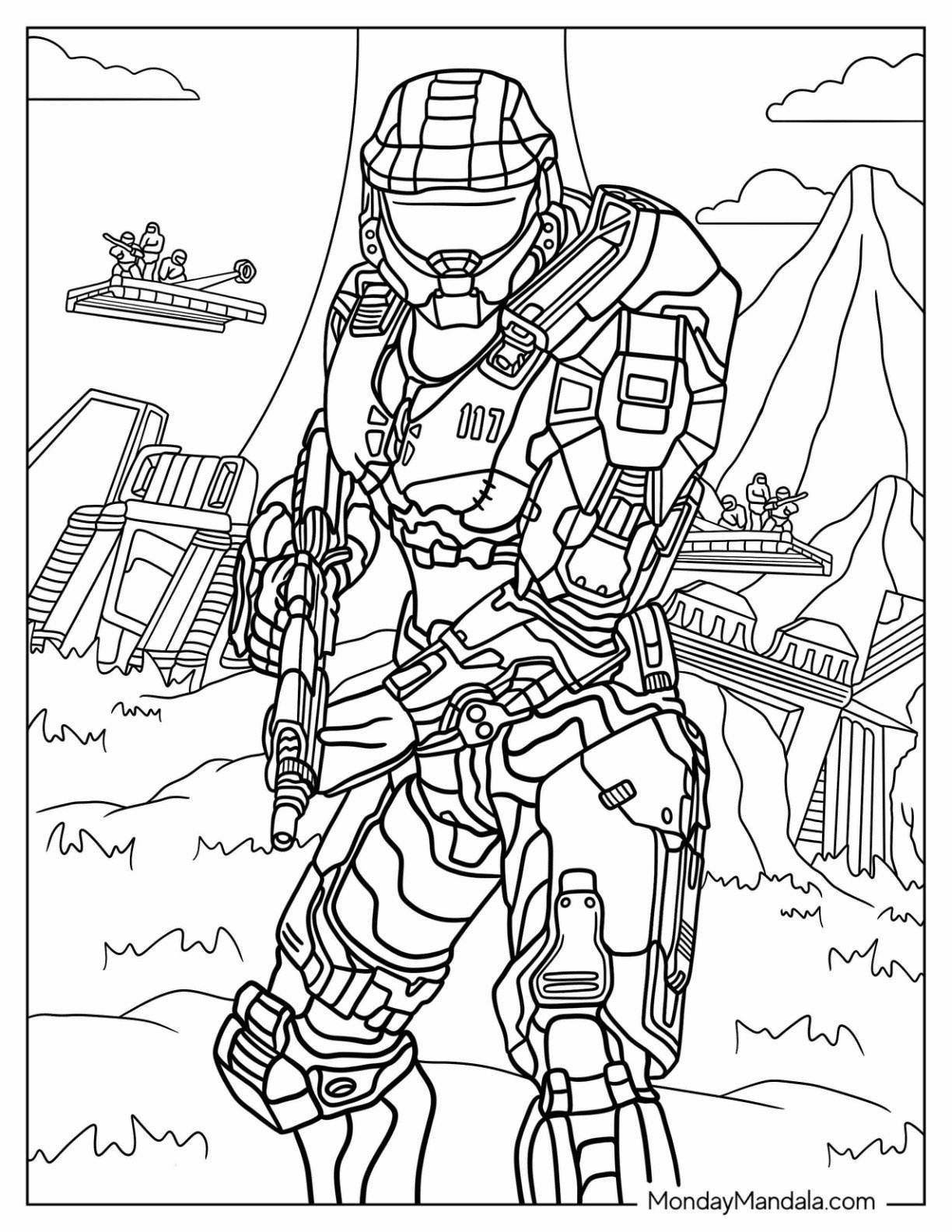 20 Halo Coloring Pages (Free Pdf Printables) regarding Free Printable Halo Coloring Pages