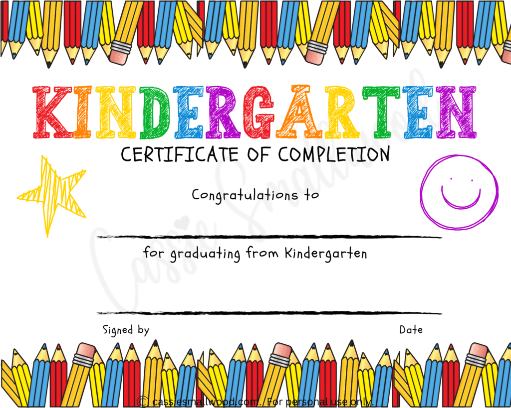20 Preschool And Kindergarten Graduation Certificates (Free with Free Printable Kindergarten Graduation Clipart