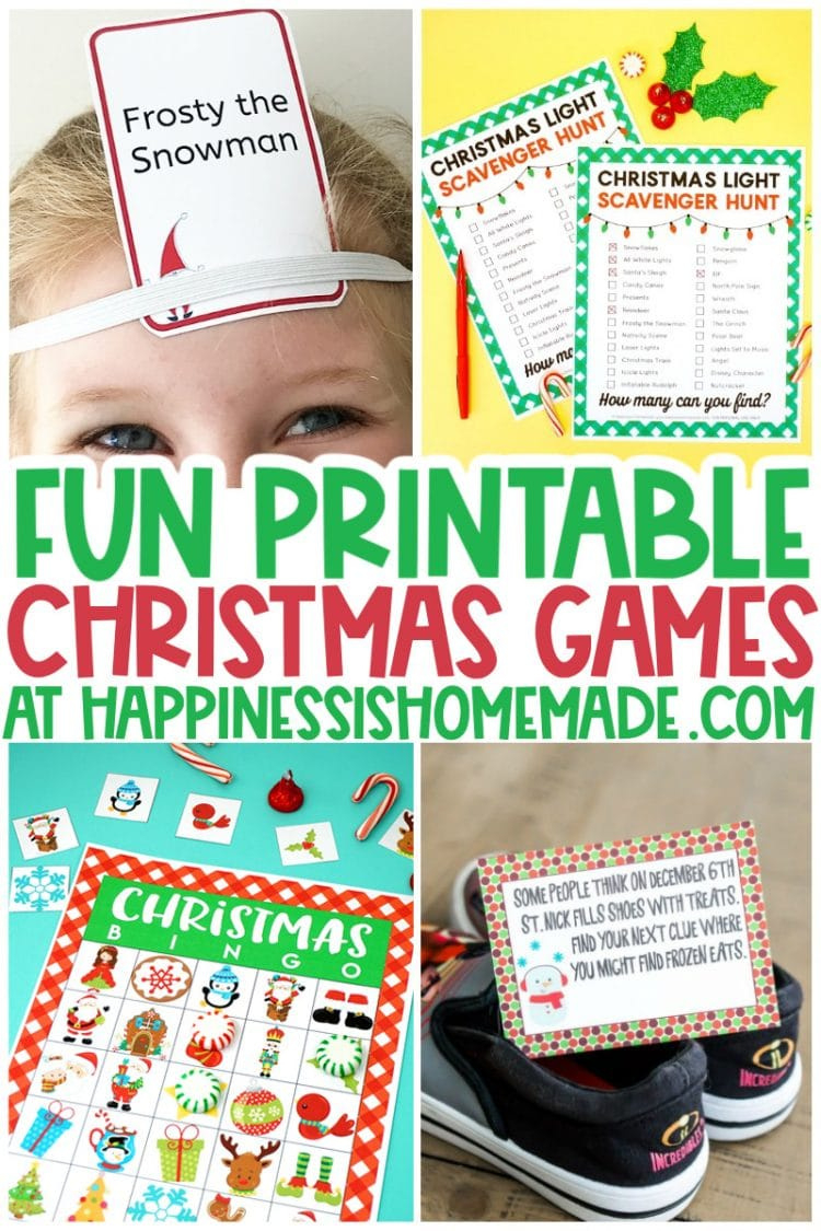 20+ Printable Christmas Games - Happiness Is Homemade within Free Printable Christmas Games For Family Gatherings