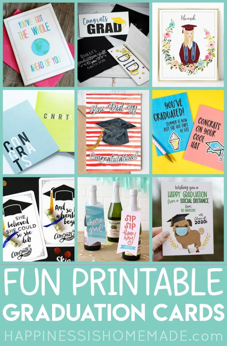 20 Printable Graduation Cards For 2023 - Happiness Is Homemade in Graduation Cards Free Printable Funny