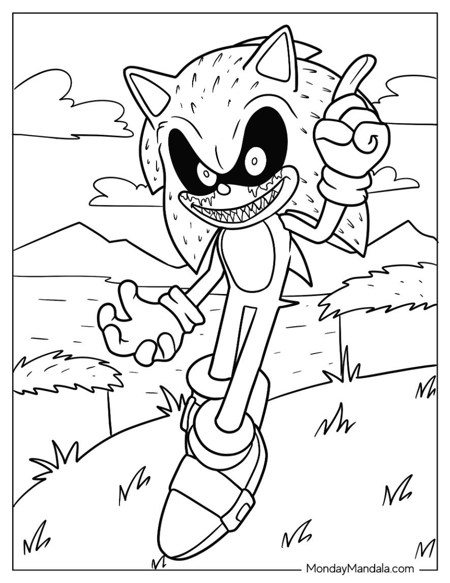 20 Sonic Exe Coloring Pages (Free Pdf Printables) regarding Sonic Coloring Pages Free Printable
