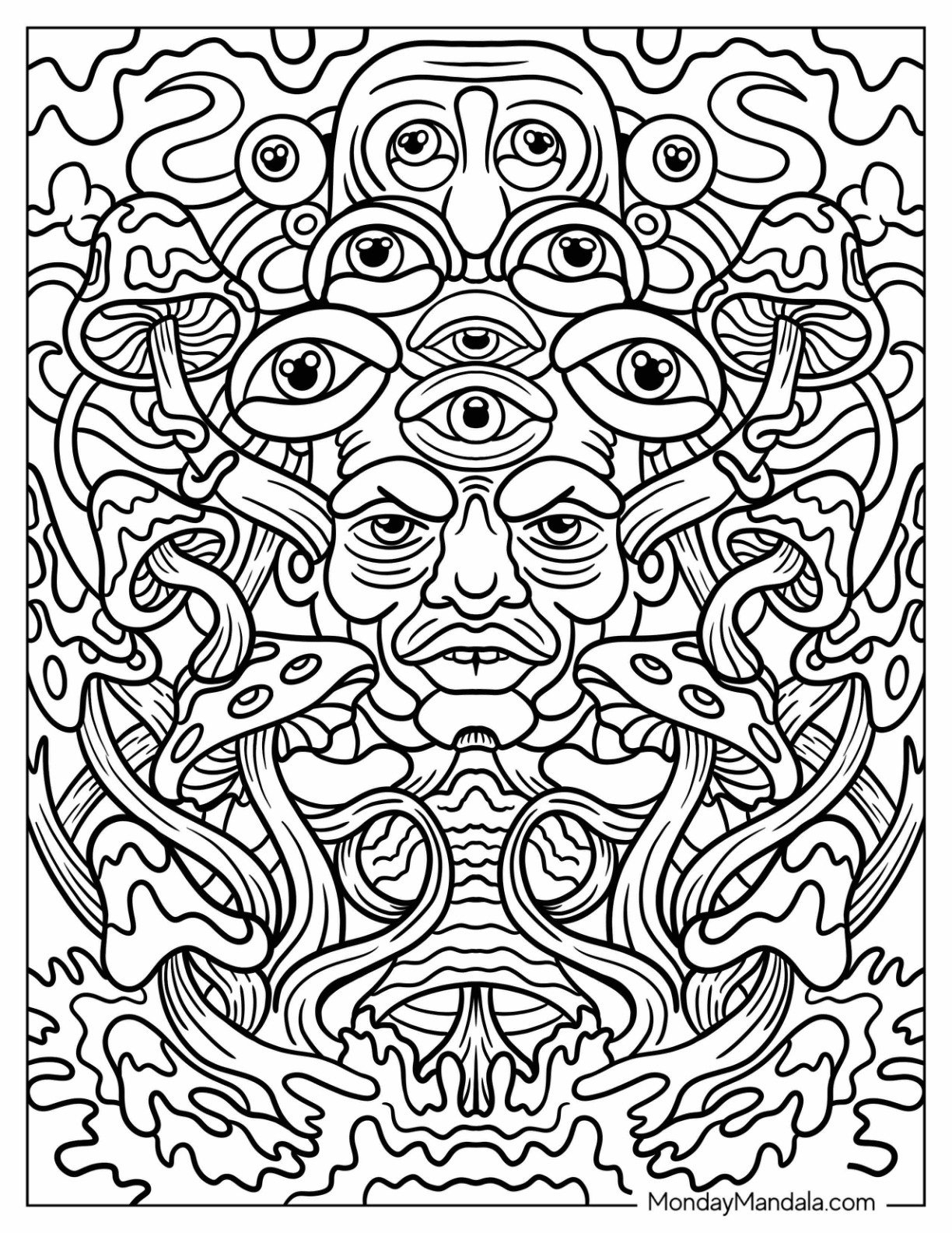 20 Trippy Coloring Pages (Free Pdf Printables) throughout Free Printable Trippy Coloring Pages