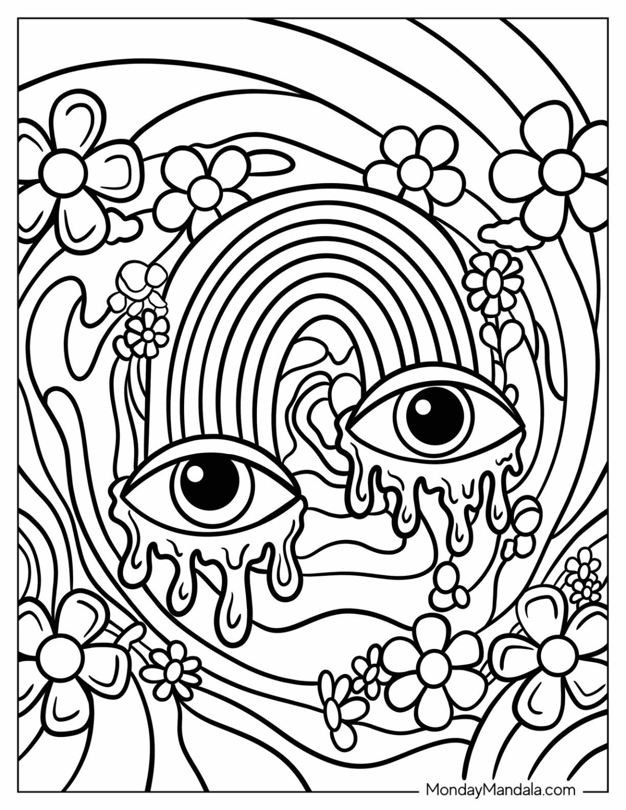 20 Trippy Coloring Pages (Free Pdf Printables) with Free Printable Trippy Coloring Pages