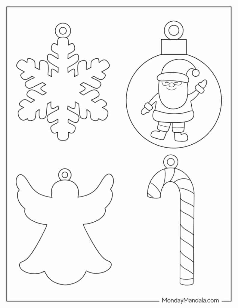 200 Printable Christmas Ornaments (Free Templates) in Free Printable Christmas Tree Ornaments Coloring Pages