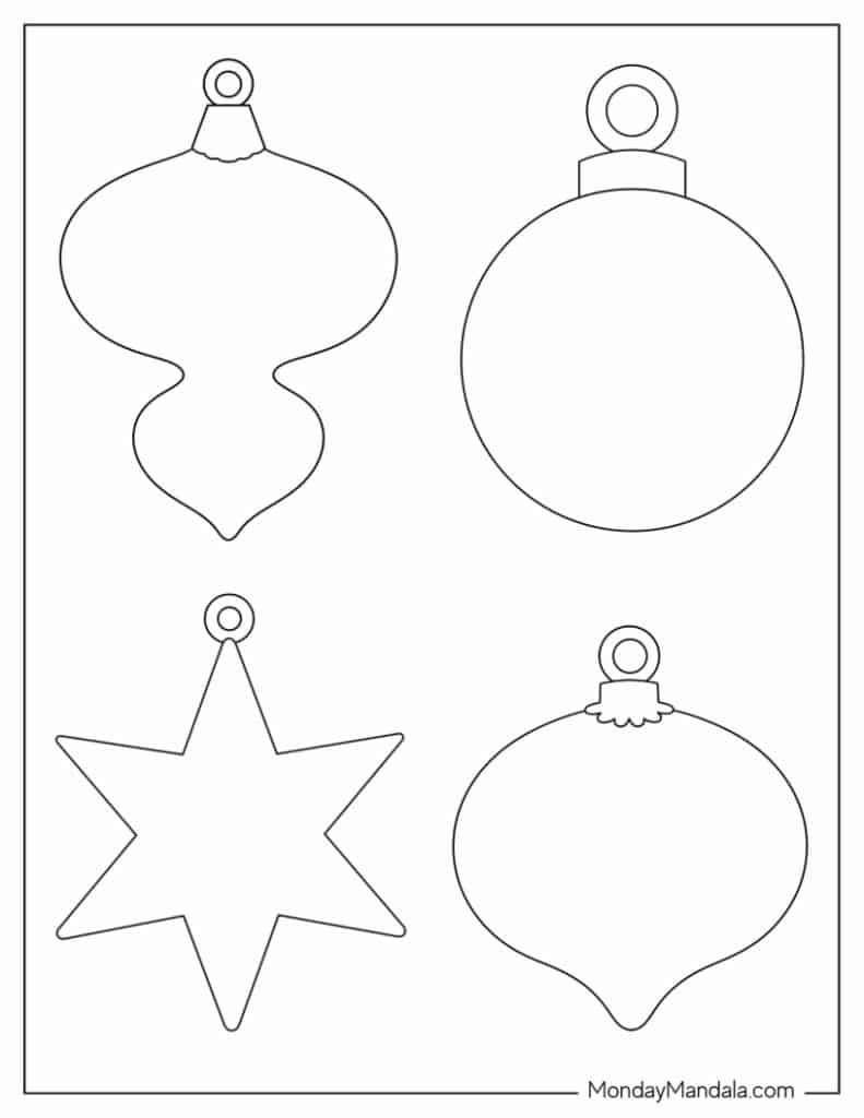 200 Printable Christmas Ornaments (Free Templates) intended for Free Printable Christmas Ornaments Stencils