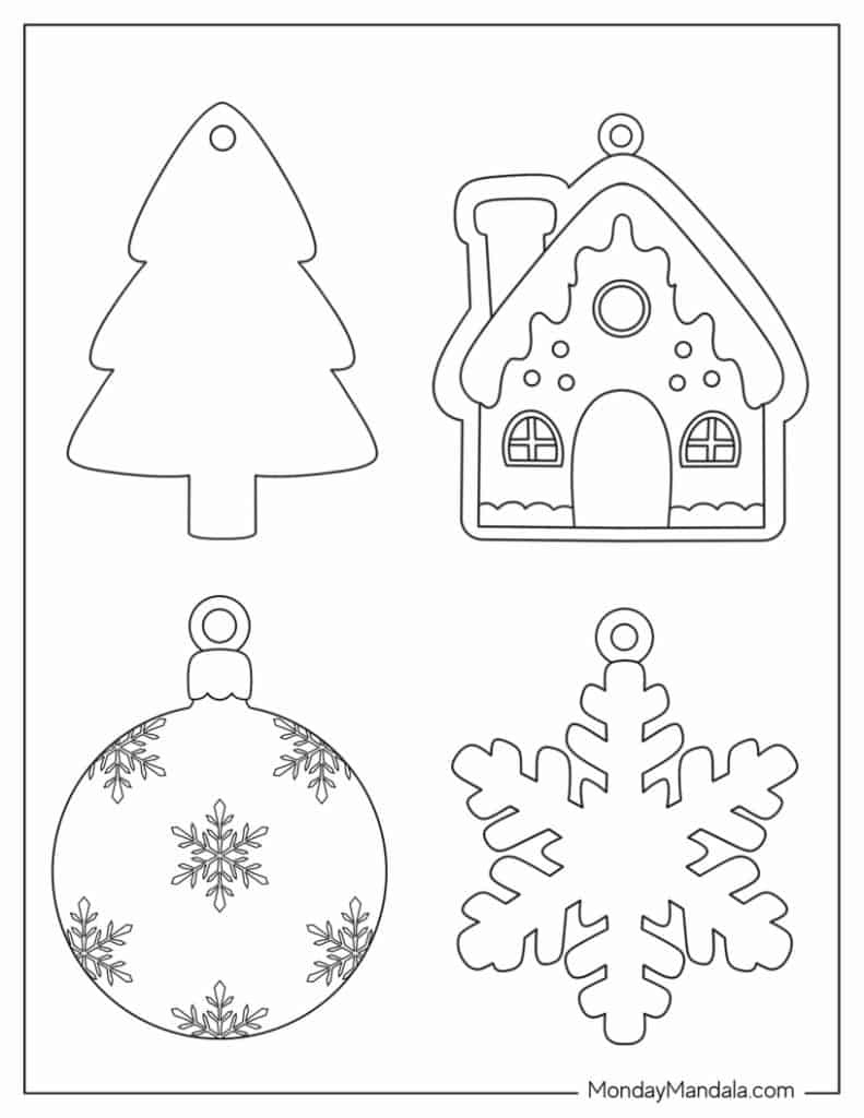 200 Printable Christmas Ornaments (Free Templates) with regard to Free Printable Christmas Tree Ornaments To Color