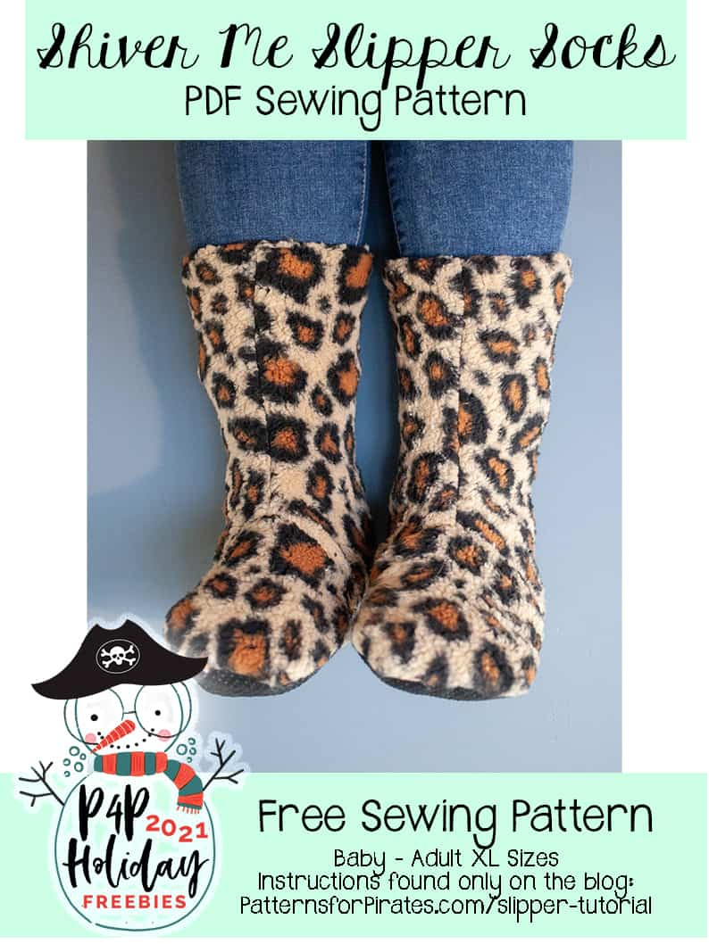 2021 Holiday Freebies :: Shiver Me Slipper Socks - Patterns For regarding Free Printable Fleece Sock Pattern