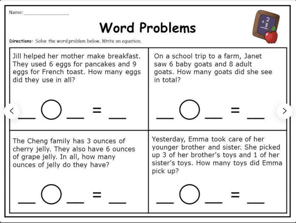 21 1St Grade Word Problems For Easy Math Skill Development - The in Free Printable 1St Grade Math Word Problems
