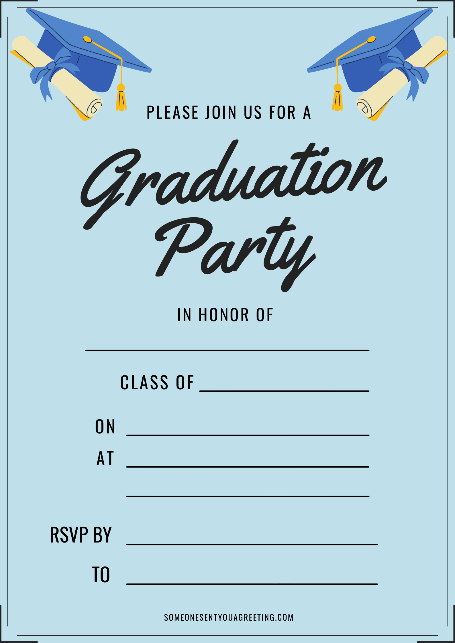 21 Free Printable Graduation Party Invitations - Worksheets Library in Free Printable Graduation Invitations 2014