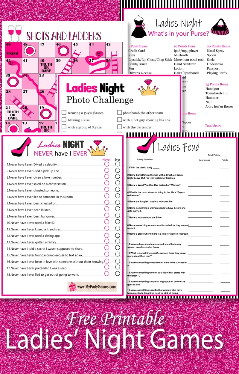 21 Free Printable Ladies' Night Games throughout Free Printable Women's Party Games