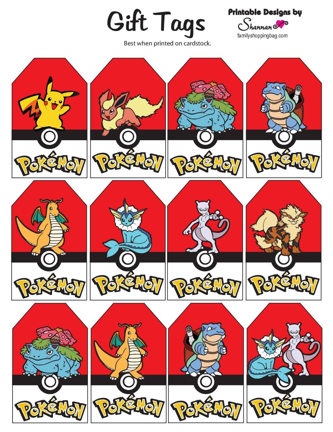 21 Pokémon-Ideen | Pokemon Geburtstag, Pokemon Basteln, Pokemon with Free Printable Pokemon Thank You Tags