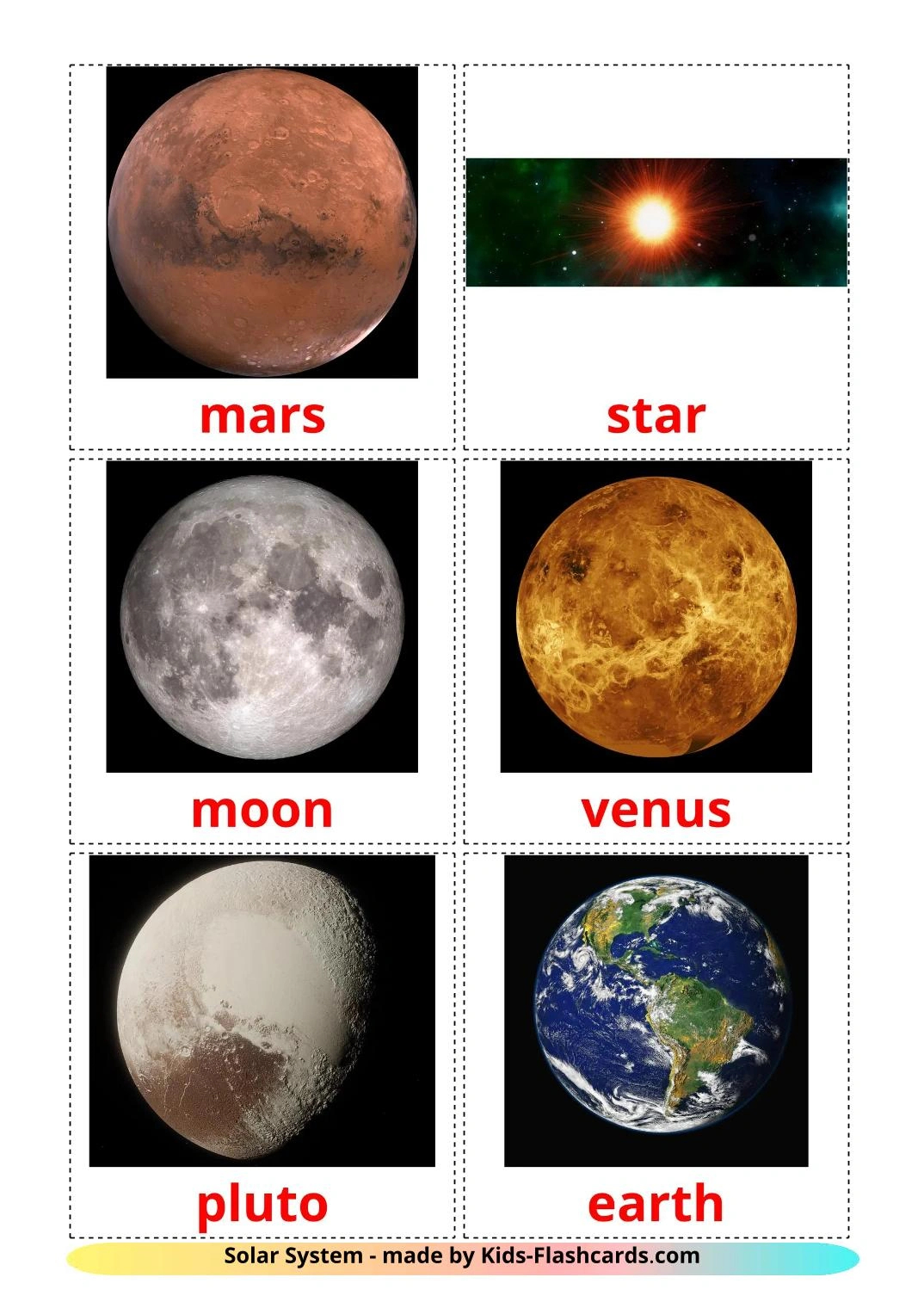 21 Printable Solar System Flashcards In English (Free Pdf) with regard to Free Printable Solar System Flashcards