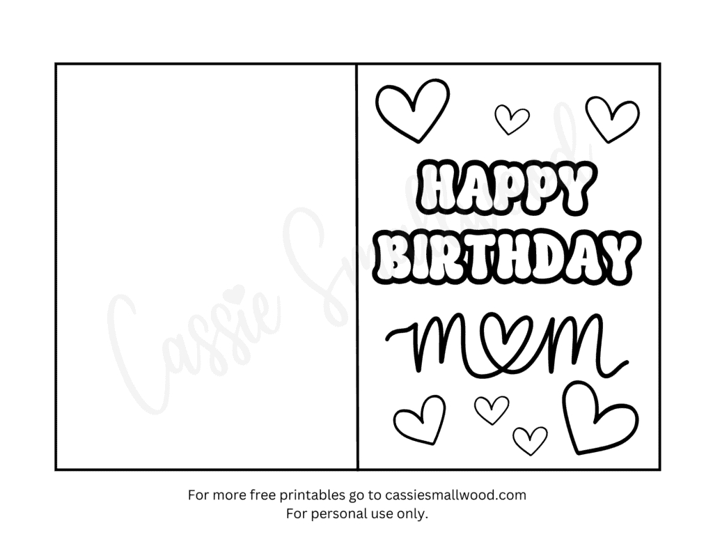 22 Coloring Birthday Cards For Mom Free Printables - Cassie Smallwood inside Free Printable Birthday Cards For Mom From Son