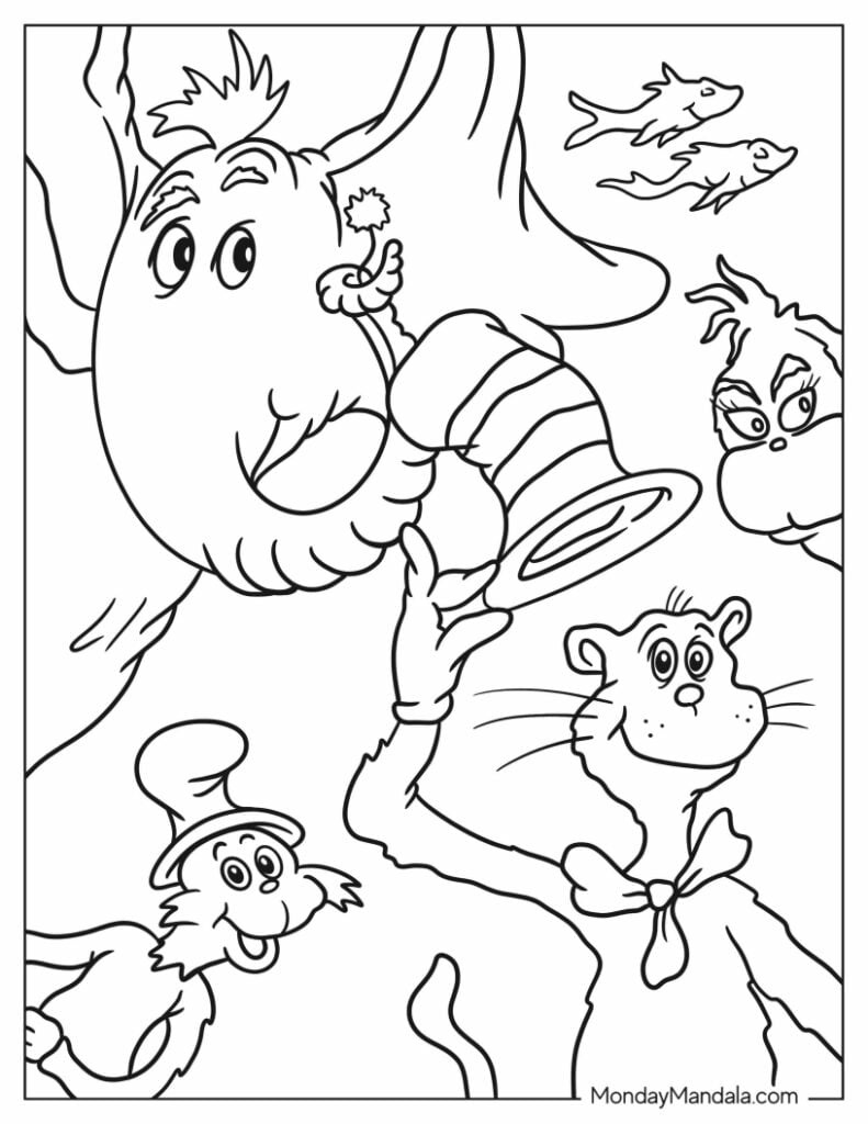 22 Dr. Seuss Coloring Pages (Free Pdf Printables) inside Free Printable Pictures Of Dr Seuss Characters