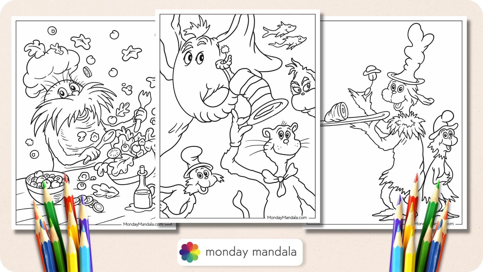 22 Dr. Seuss Coloring Pages (Free Pdf Printables) within Free Printable Dr Seuss Characters