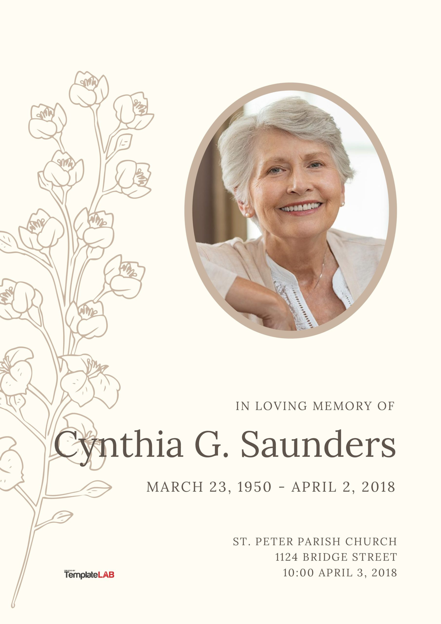 22 Free Funeral Program Templates (Word, Photoshop, Powerpoint) in Free Printable Funeral Program Template