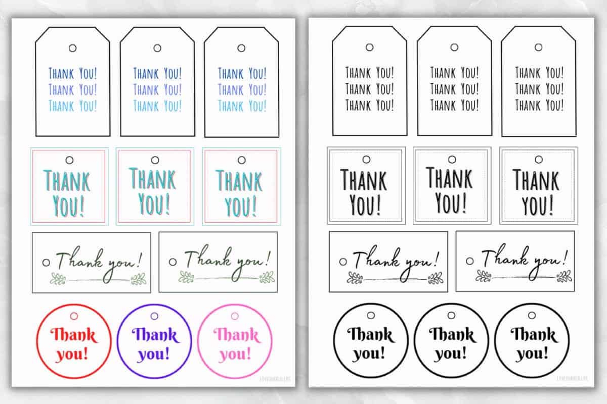 22 Free Printable Thank You Gift Tags (For Gifts &Amp; Cards in Free Printable Thank You Tags Template