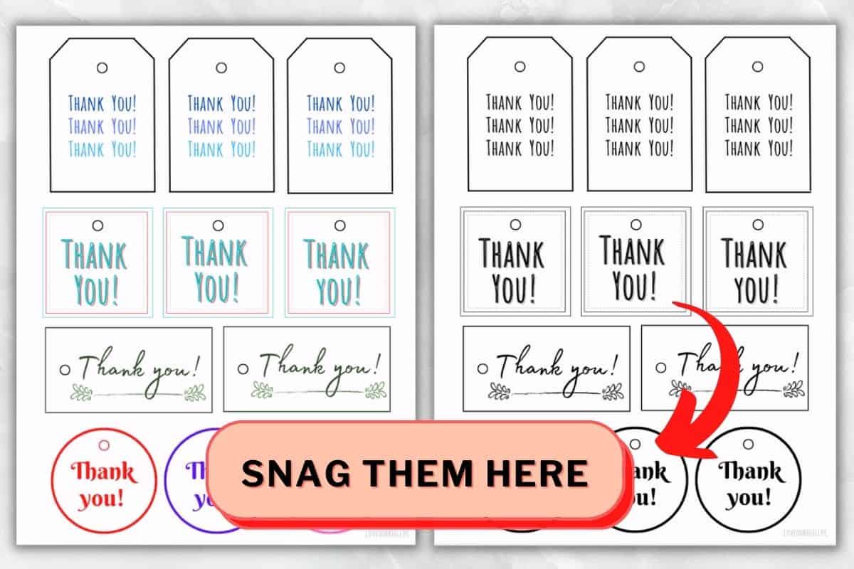 22 Free Printable Thank You Gift Tags (For Gifts & Cards) ⋆ Love for Free Printable Thank You Tags For Birthdays