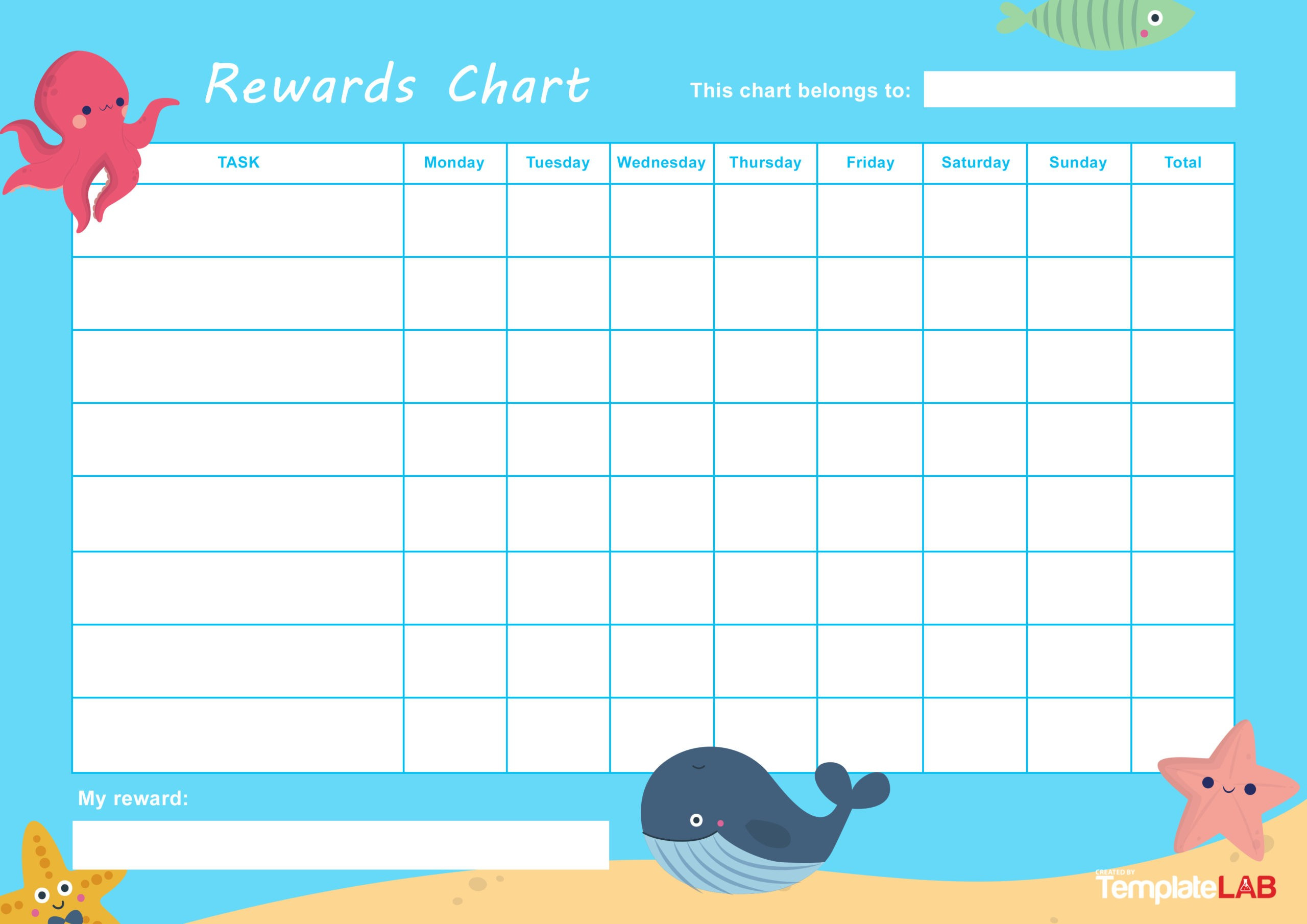 22 Printable Reward Charts For Kids (Pdf, Excel & Word) pertaining to Free Printable Reward Charts For 2 Year Olds
