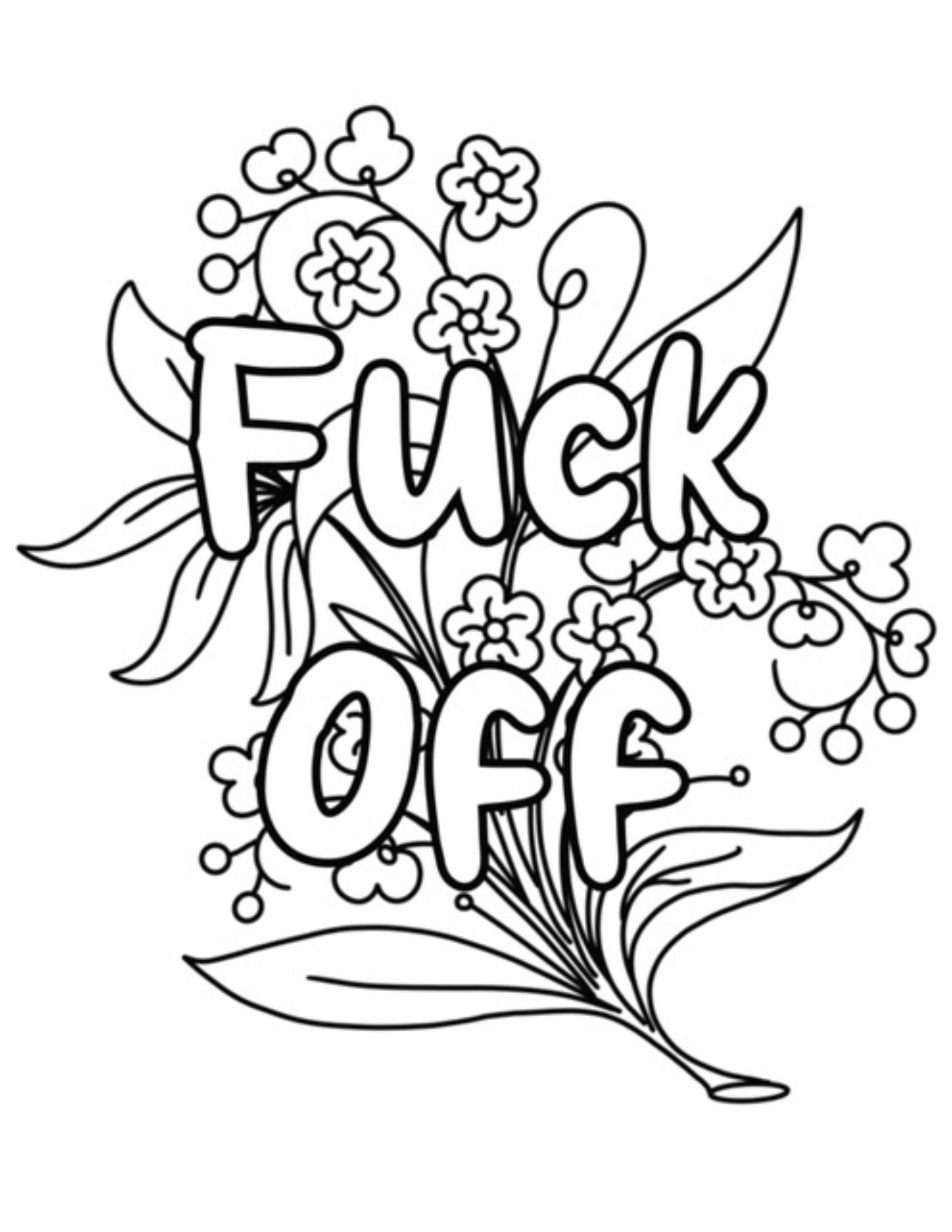 24 Funny Swear Word Coloring Pages For Adults (Digital Download within Free Printable Coloring Pages For Adults Only Swear Words