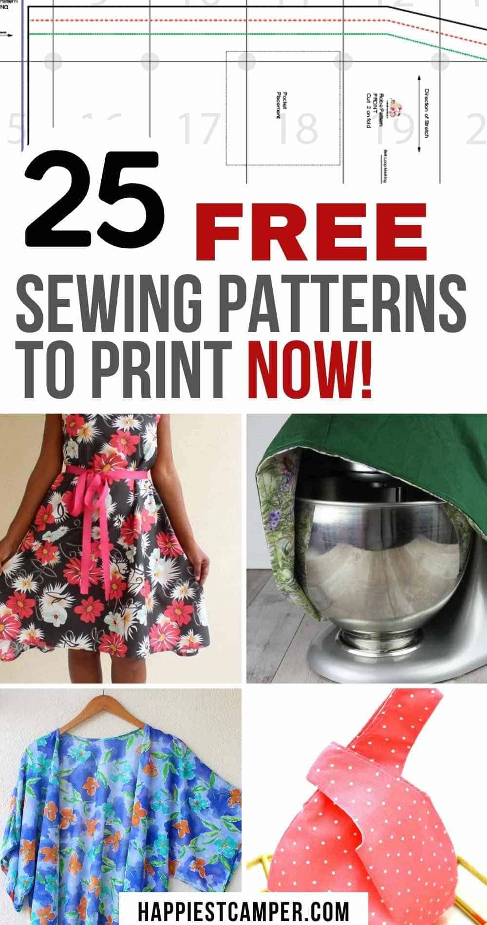 25+ Free Sewing Patterns You Can Download Now! intended for Free Printable Sewing Patterns Pdf