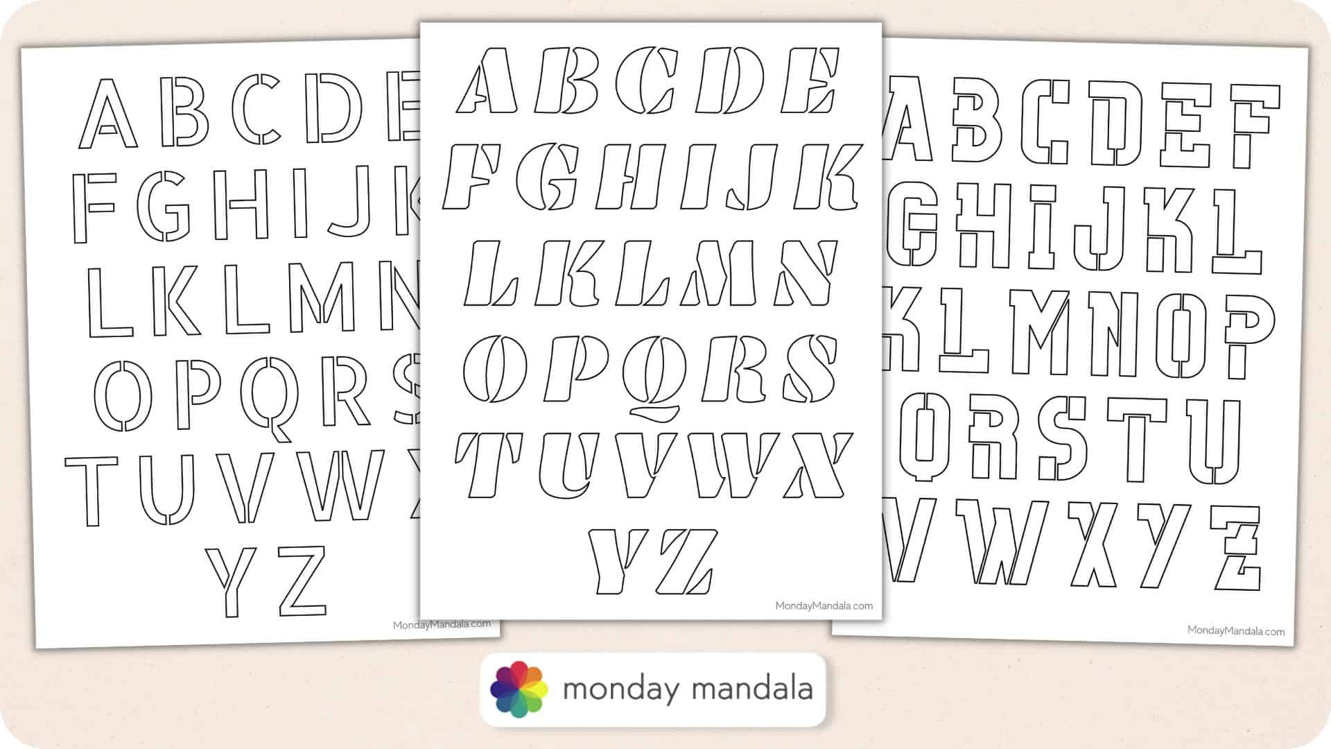 250 Letter & Number Stencils (Free Pdf Printables) with One Inch Stencils Printable Free