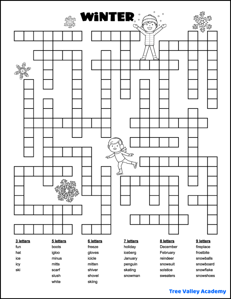 27 Printable Winter Word Puzzles - Tree Valley Academy regarding Free Printable Variety Puzzles