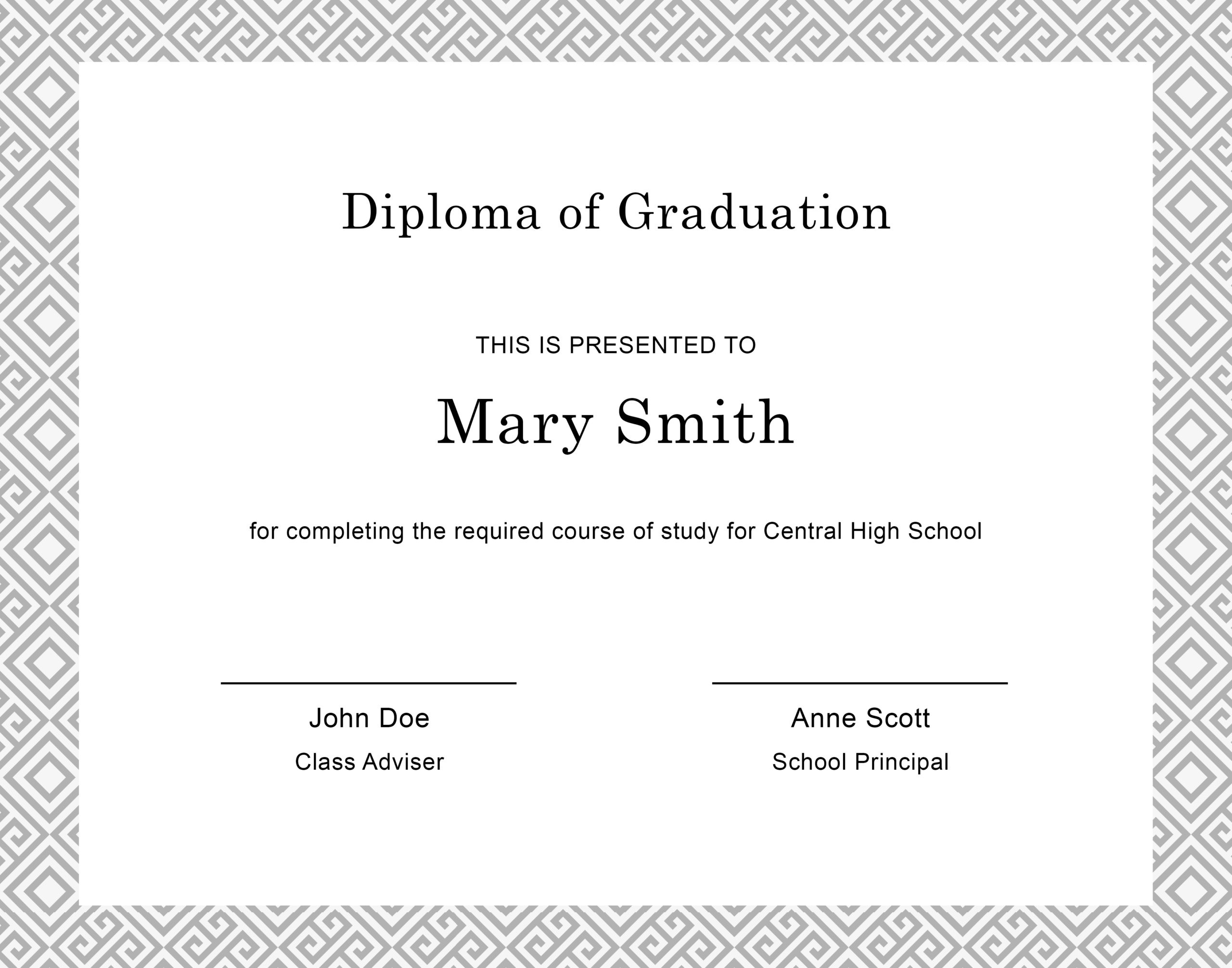 27 Real & Fake Diploma Templates (High School, College, Homeschool) within Free Printable High School Diploma Templates